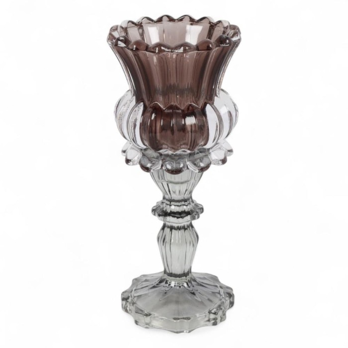 PORTACANDELA VETRO ANNEMARIE MARRONE H.11